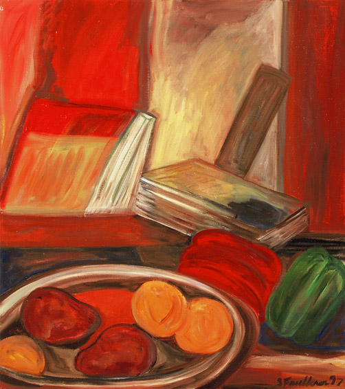 Books and fruit