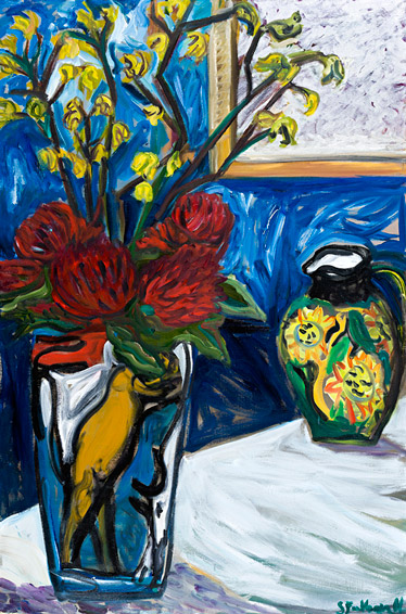 Still life with sunflower jug